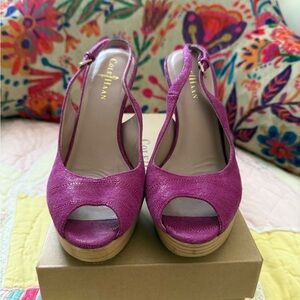 Cole Haan Women's Fuchsia Slingback Heels